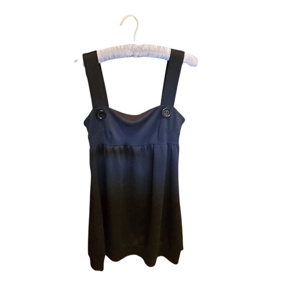 Monteau Sleeveless Black Sleeveless Dress With Decorative Buttons - Picture 2 of 2